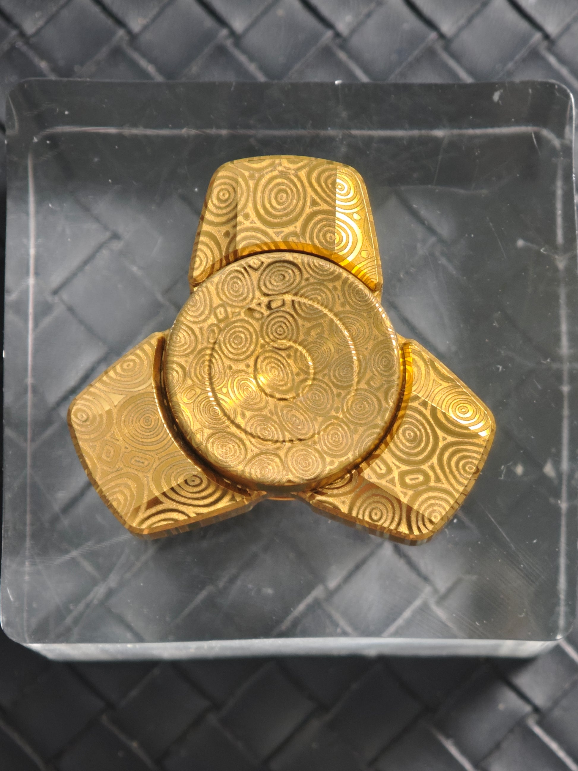 Gentle Breeze Bearing Cap Damasteel Gold Plated Engraved