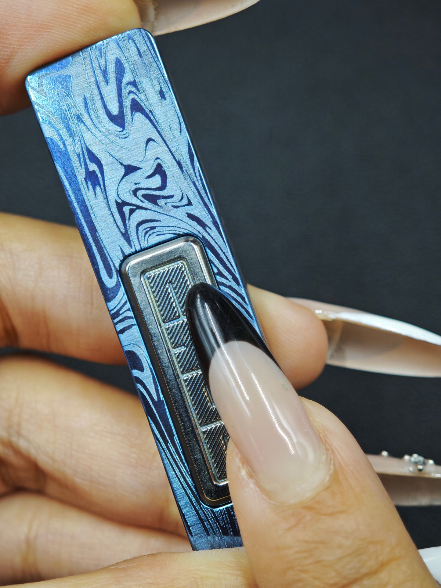 Choc Titanium Color-Anodized Engraved