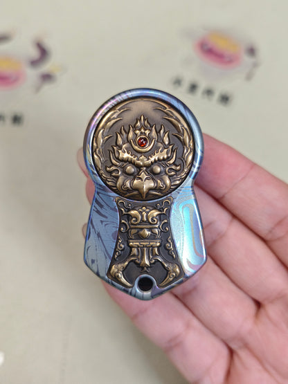 Demon Subduing Toga Tangcao Pattern Titanium Color-Anodized