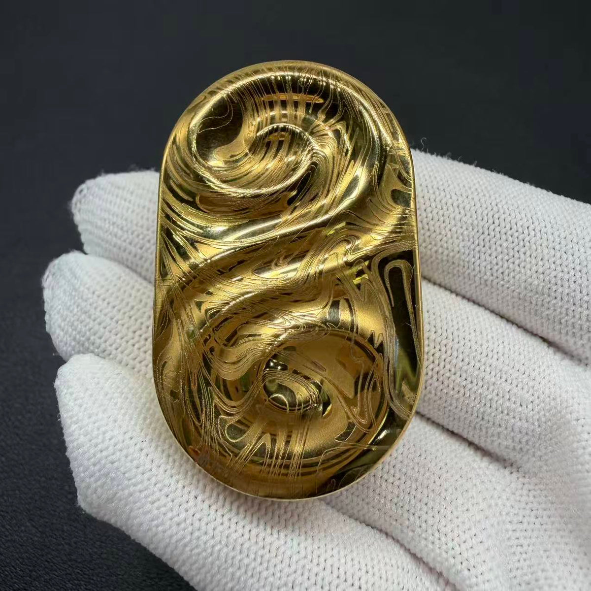Ripple 2.0 Stainless Steel Gold Plated Engraved