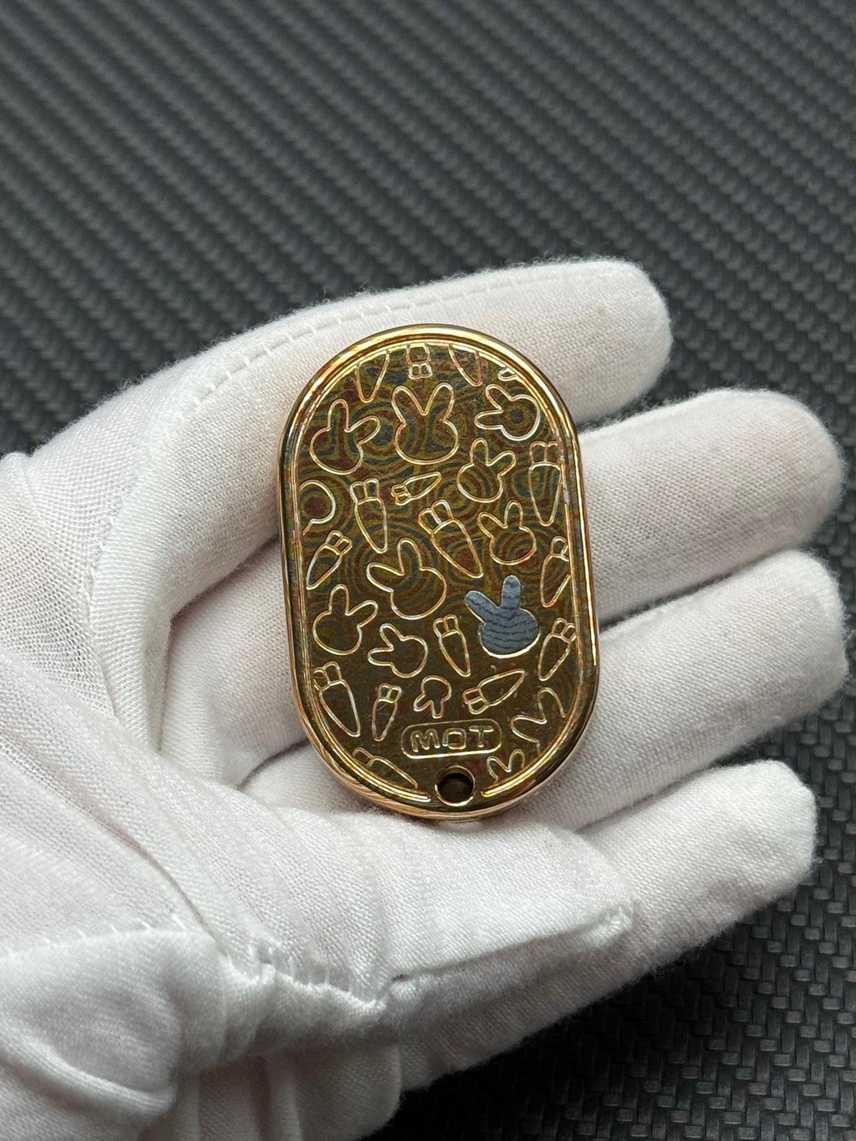 Grumpy Rabbit Rhythm Mokume Polished