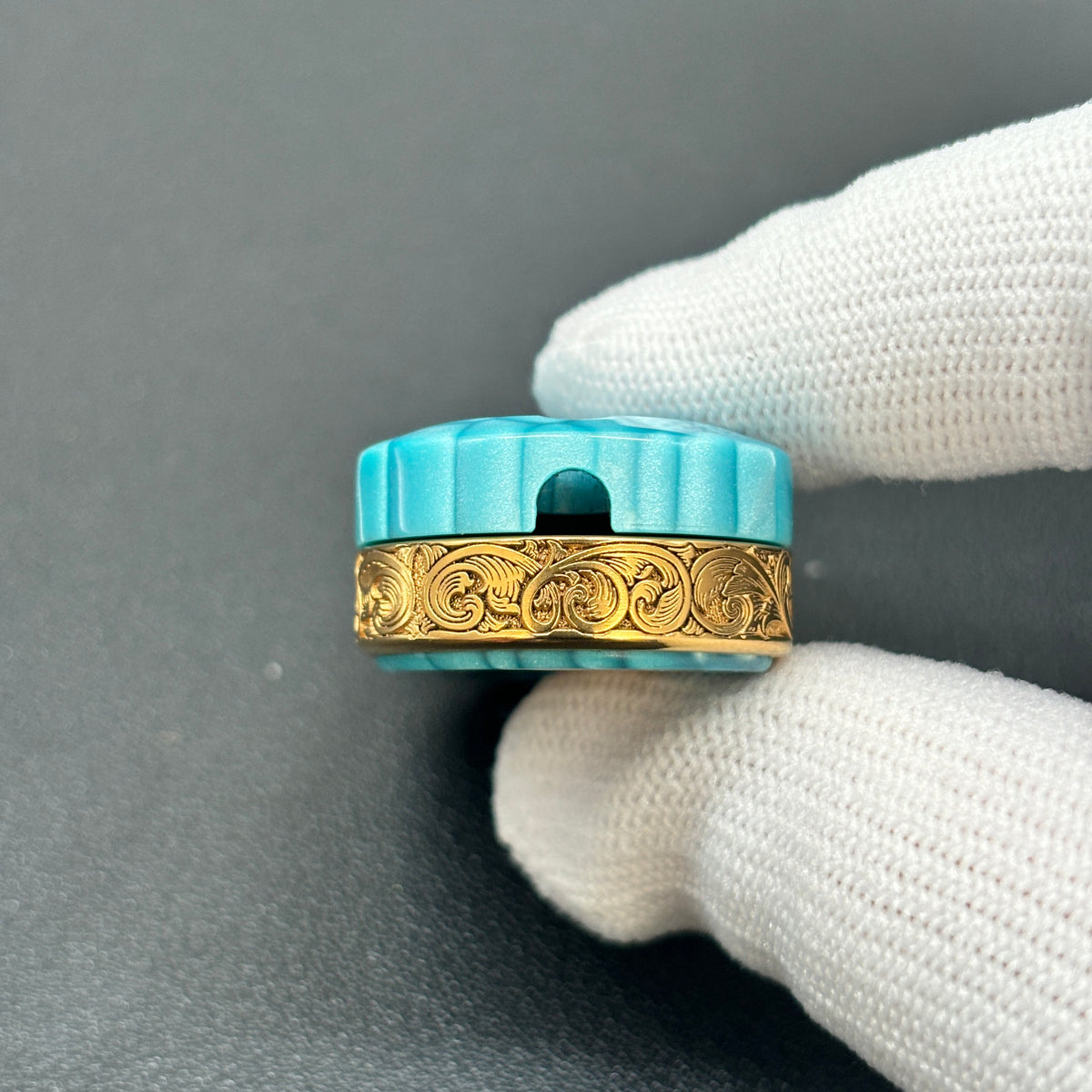 ALPHA X Titanium Gold Plated Engraved