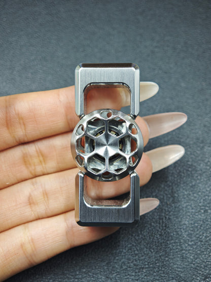 Two-Leaf Impact Stainless Steel Brushed Engraved