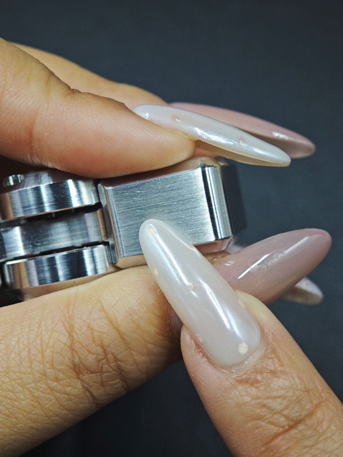 Two-Leaf Impact Stainless Steel Brushed Engraved