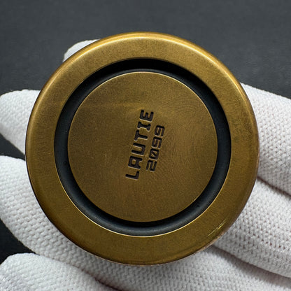 Dealer Button Brass Distressed Polished