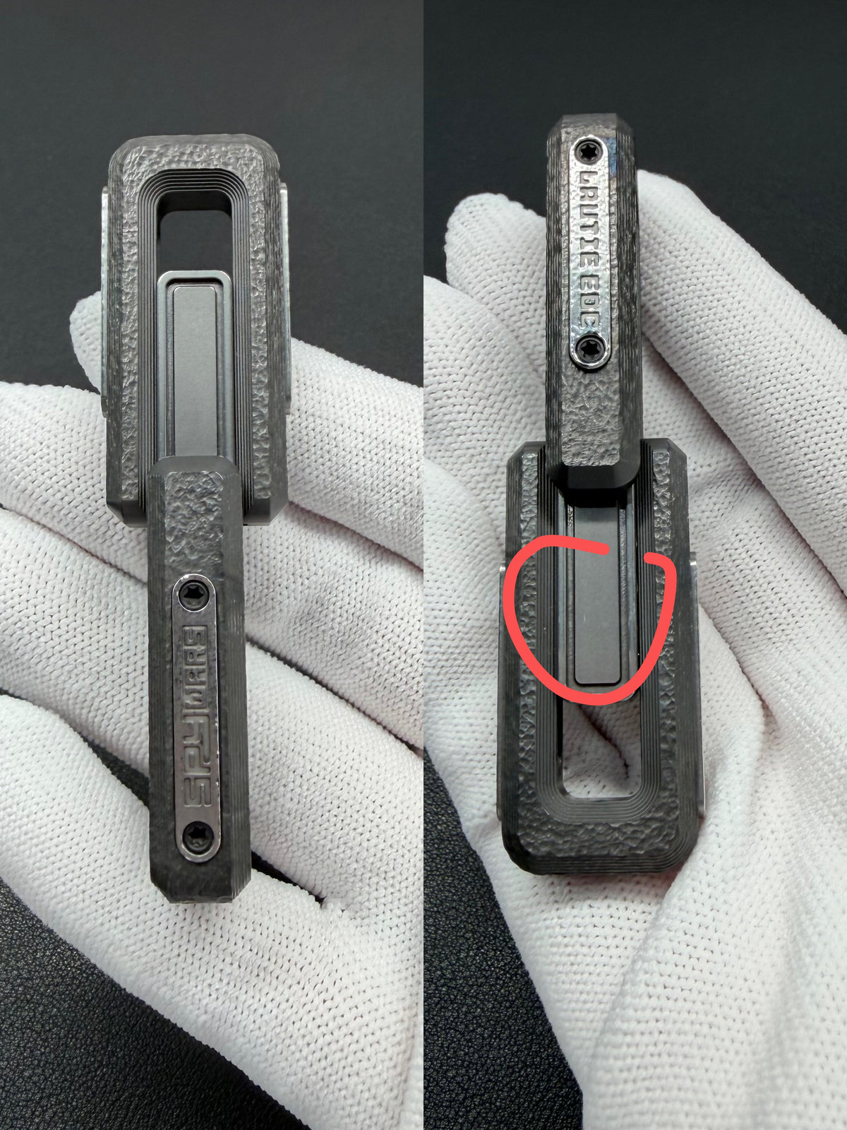 X Lock Zirconium Stone Textured Engraved
