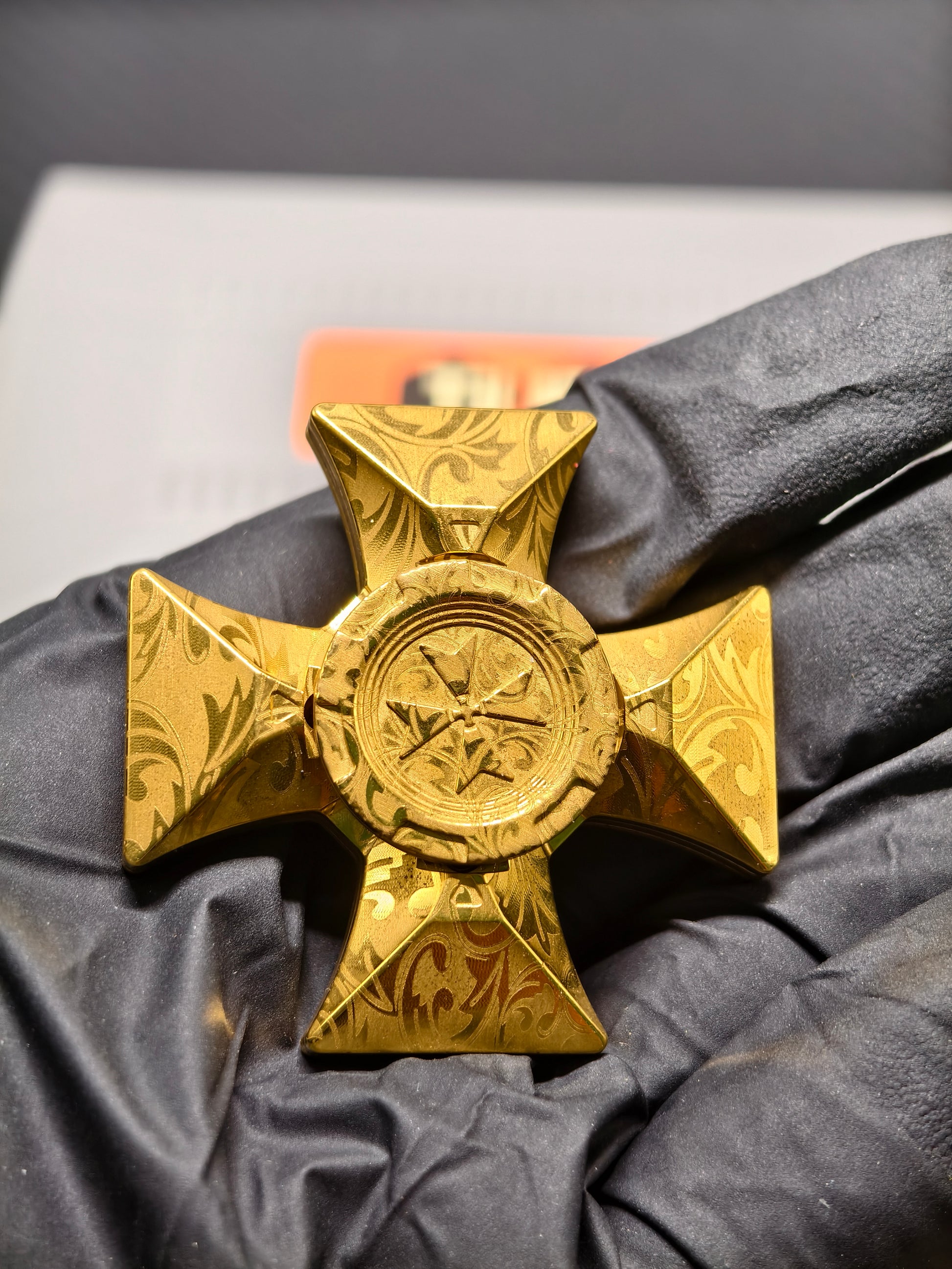 Malta Cross Stainless Steel Gold Plated Engraved