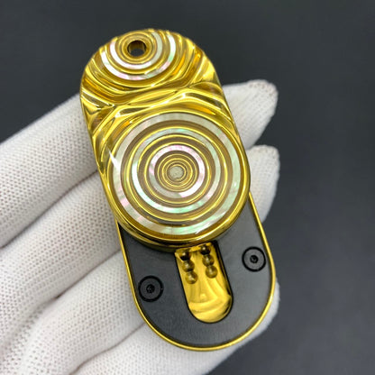 Ripple 2.0 Stainless Steel Gold Plated Resin-Sealed Engraved