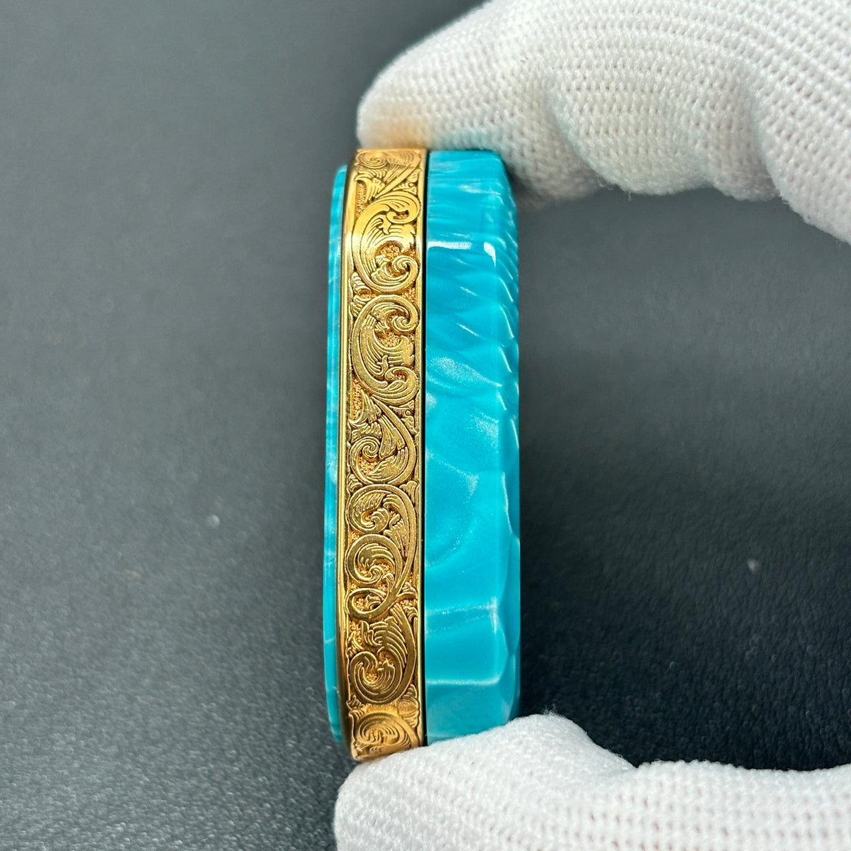 ALPHA X Titanium Gold Plated Engraved