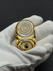 Ripple 2.0 Stainless Steel Gold Plated Resin-Sealed Engraved