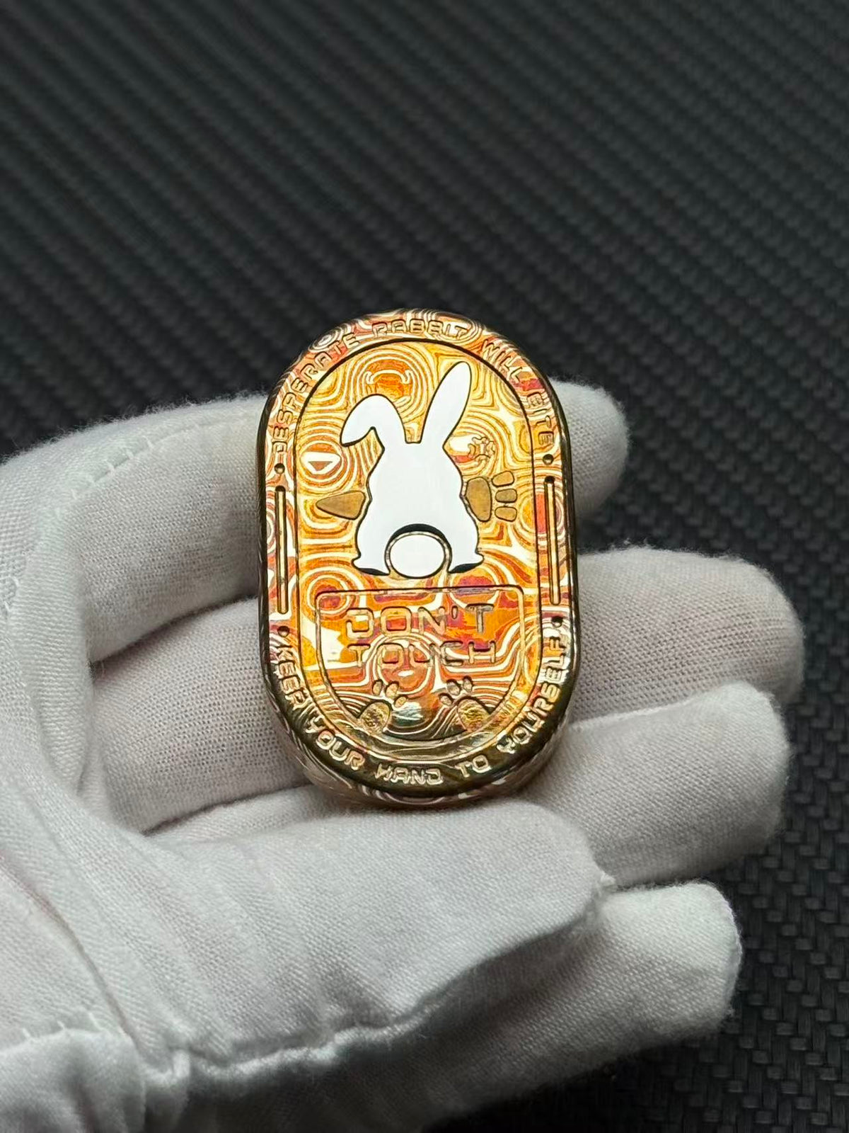 Grumpy Rabbit Rhythm Mokume Polished