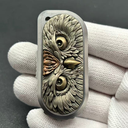 Owl Stainless Steel Engraved
