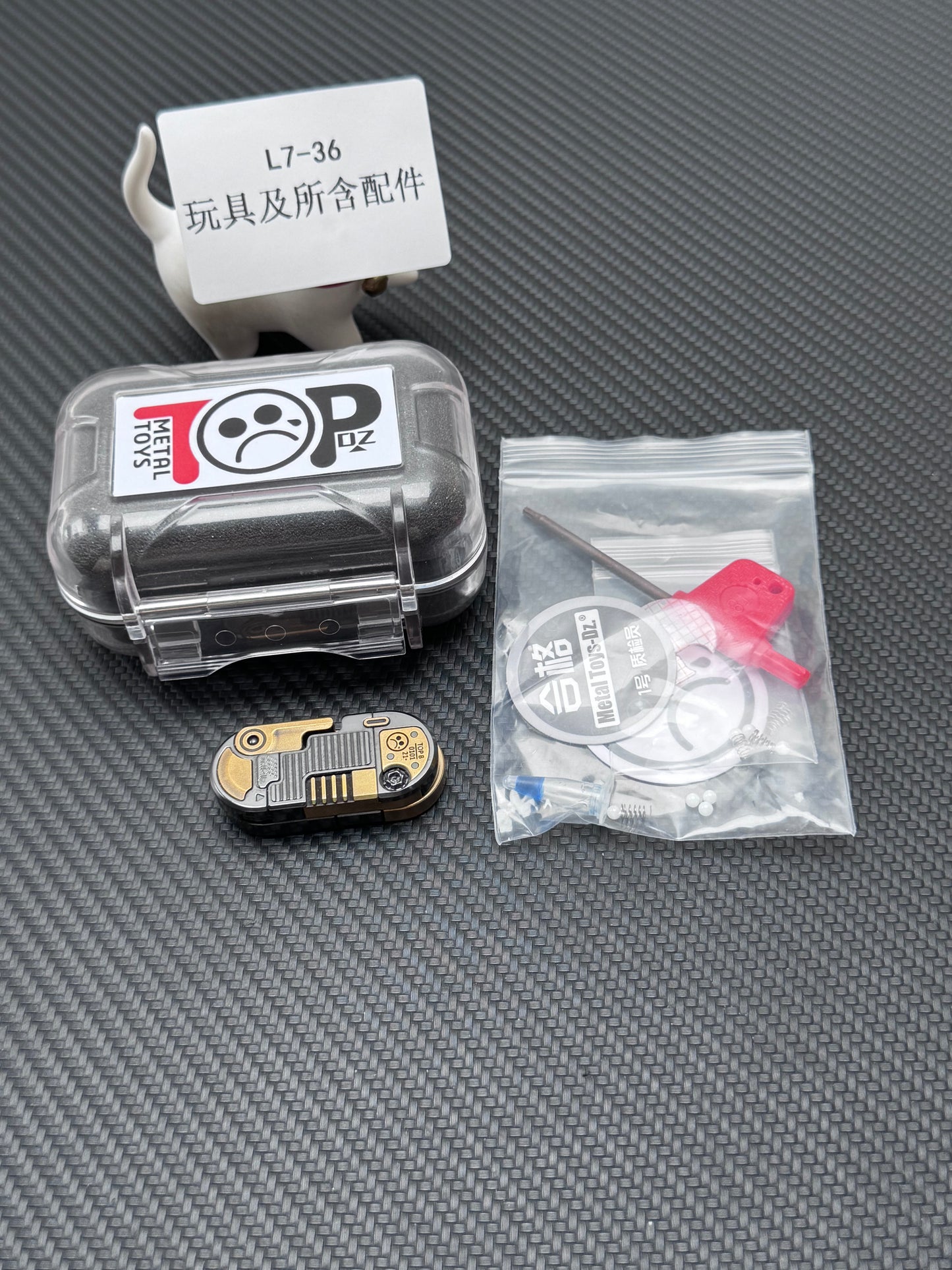 DZ Top B Precision Machined Mechanical Detent EDC Fidget Slider Brass
