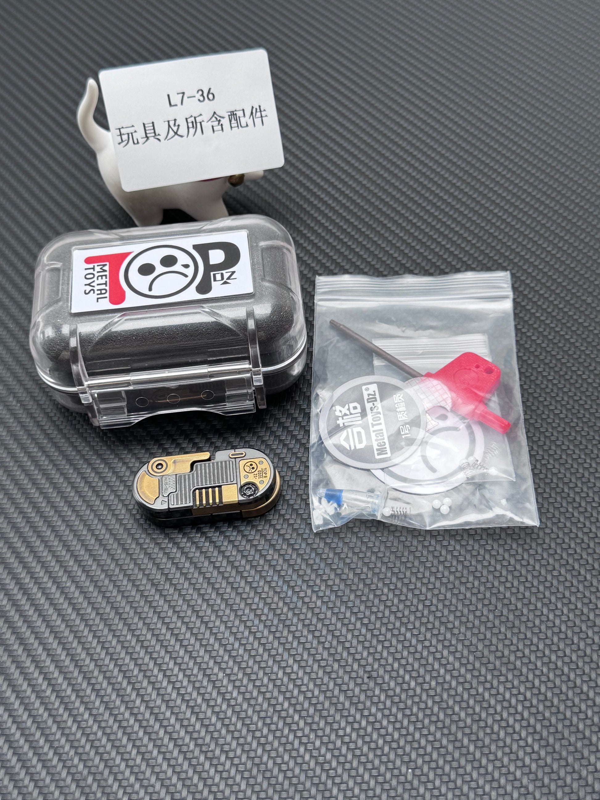 DZ Top B Precision Machined Mechanical Detent EDC Fidget Slider Brass