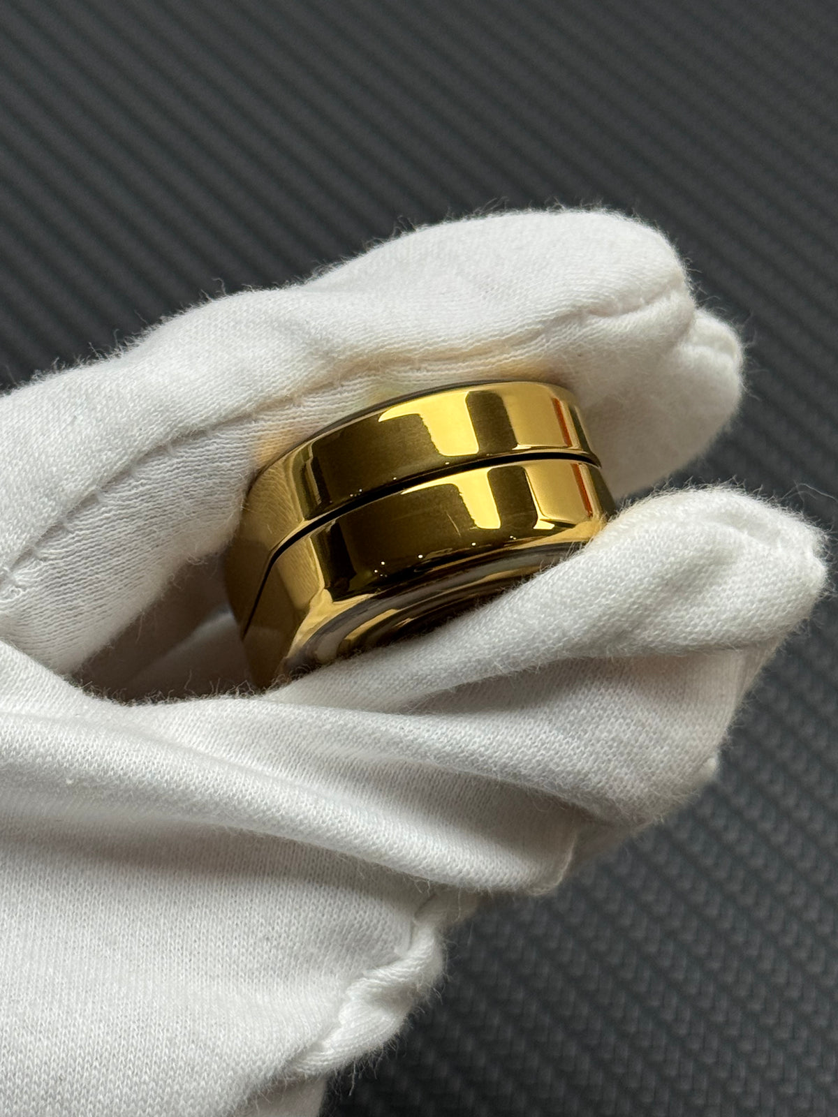 Ripple 2.0 Stainless Steel Gold Plated Resin-Sealed Engraved