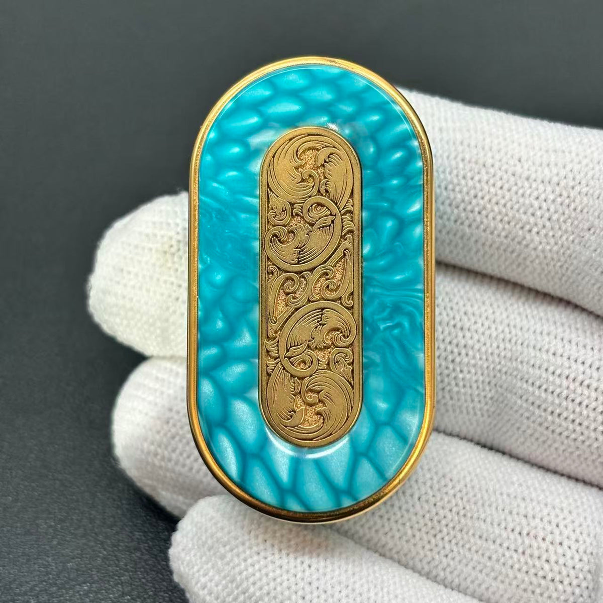 ALPHA X Titanium Gold Plated Engraved