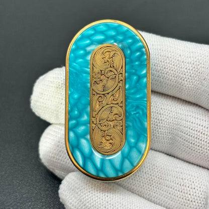 ALPHA X Titanium Gold Plated Engraved