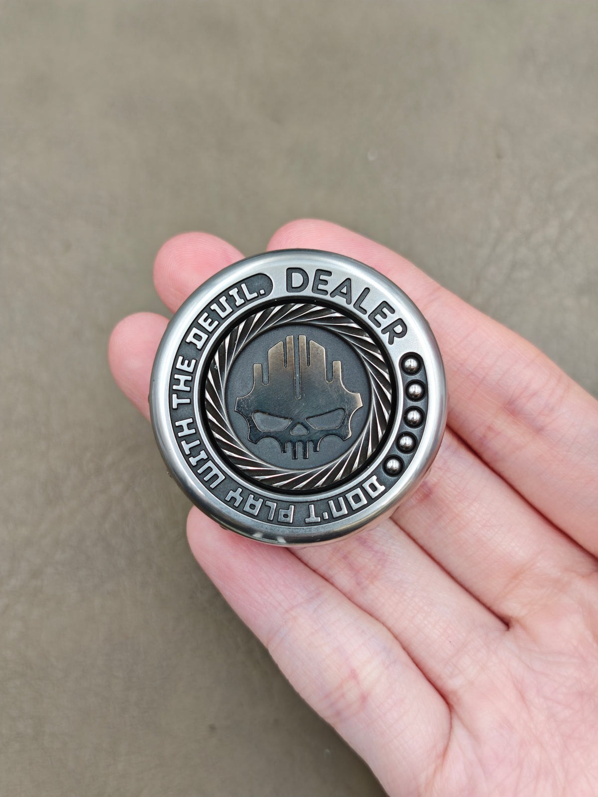 Dealer Button Stainless Steel