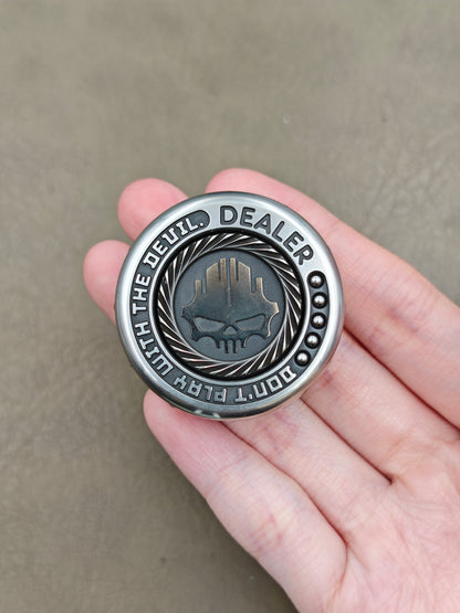 Dealer Button Stainless Steel