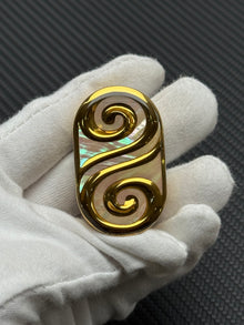 Ripple 2.0 Stainless Steel Gold Plated Resin-Sealed Engraved