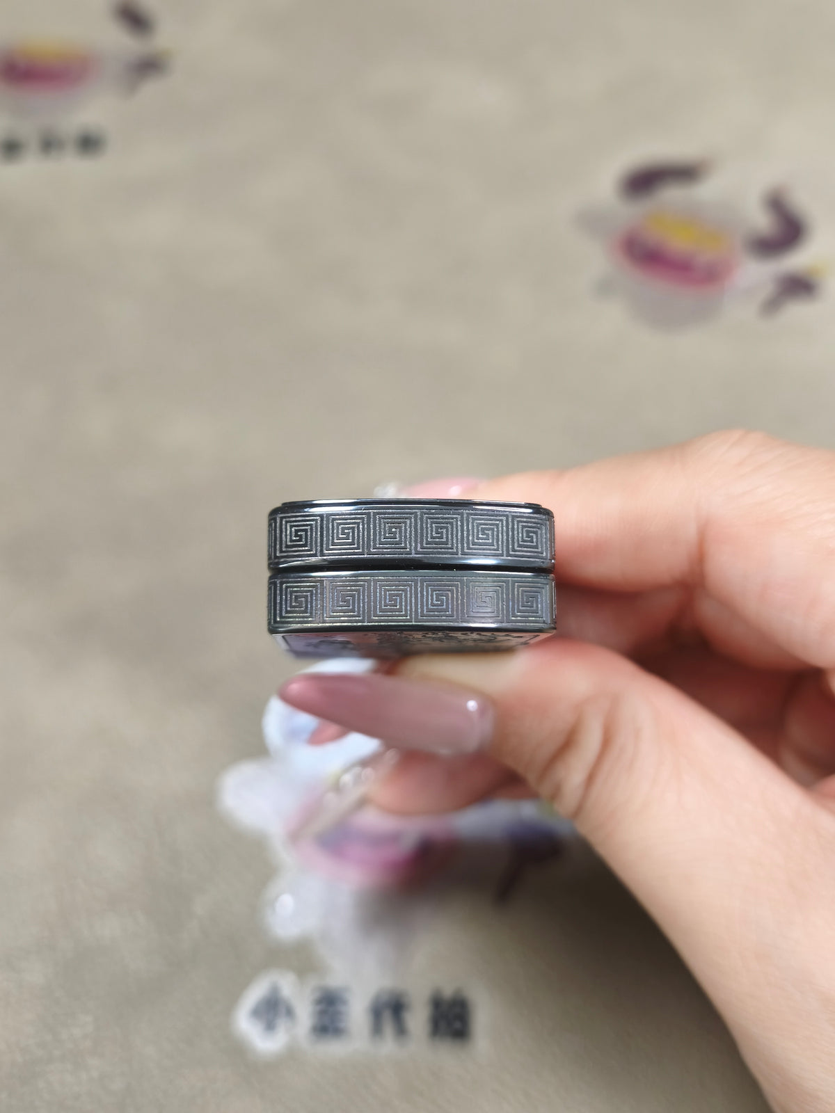 Root Three Zirconium Color-Anodized Engraved Polished