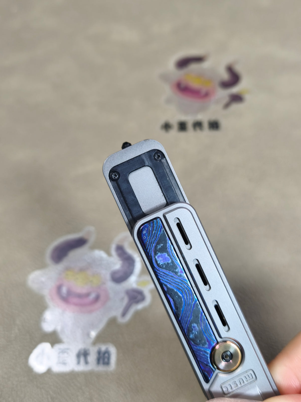 Rhythm Box Purple Gold Inlay Titanium