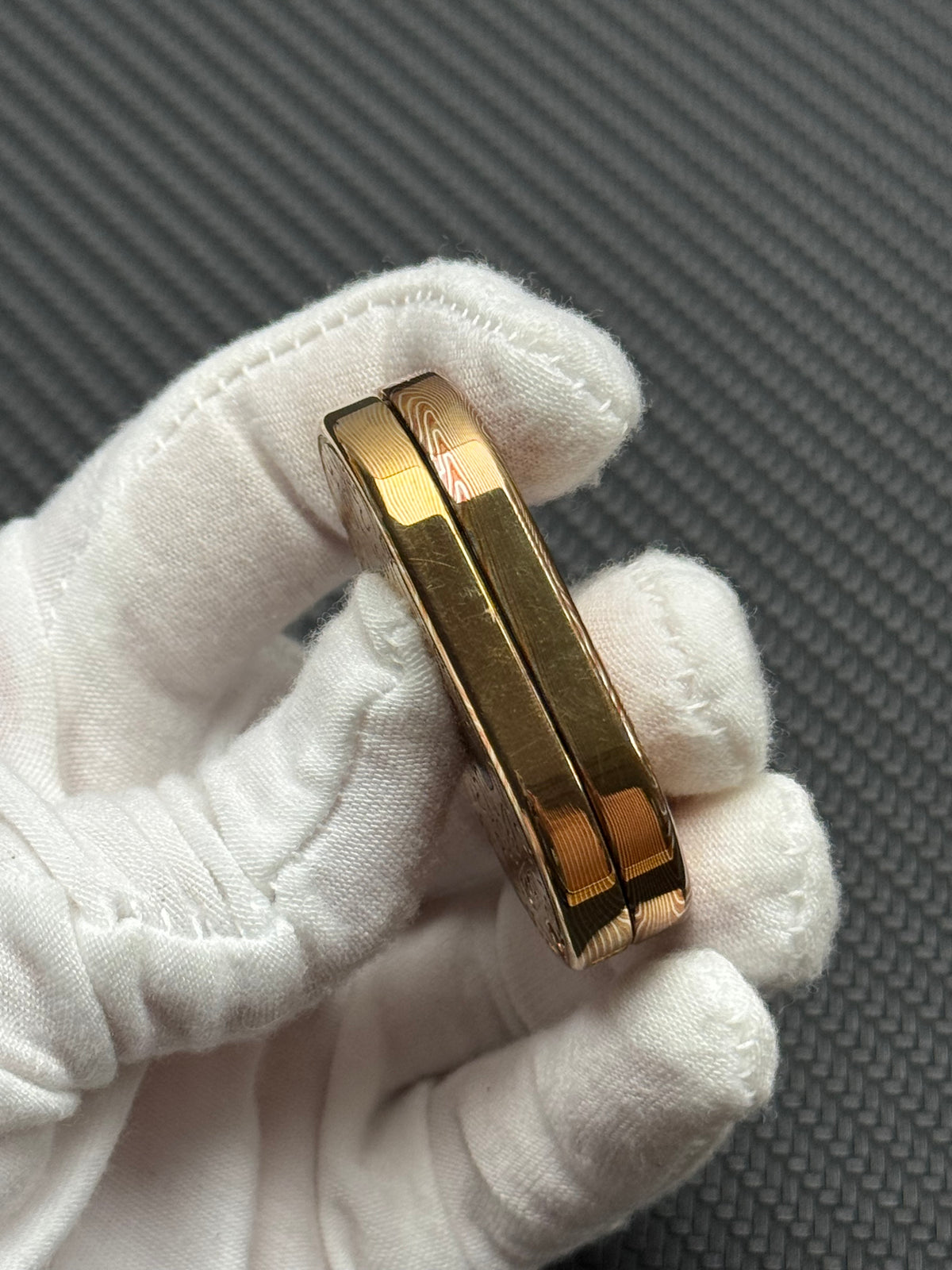 Grumpy Rabbit Rhythm Mokume Polished