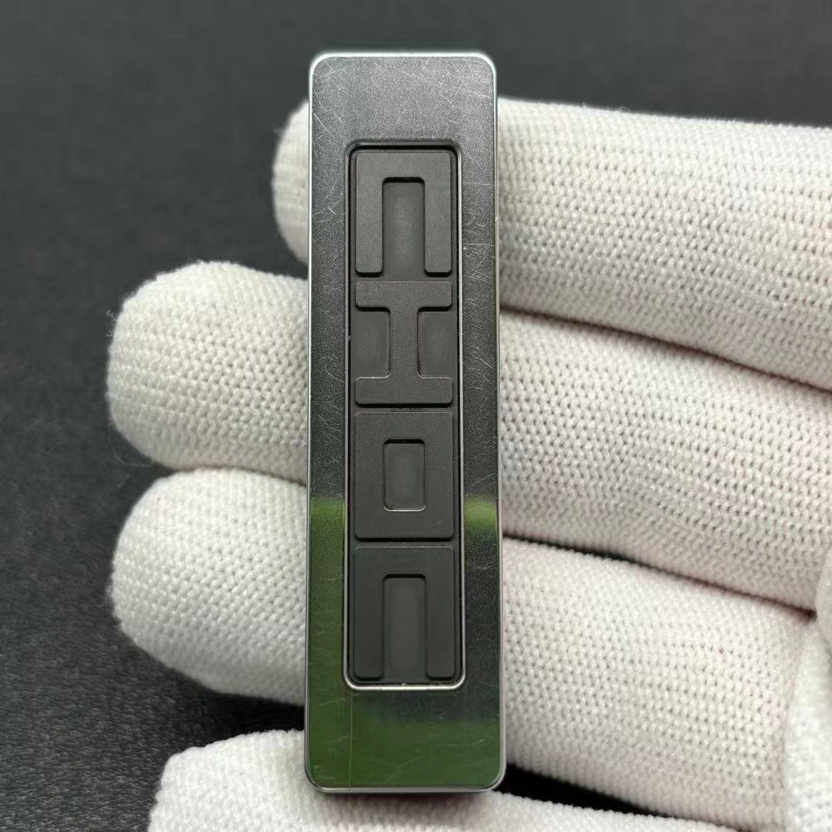 Choc Stainless Steel Color-Anodized Stone Textured Engraved