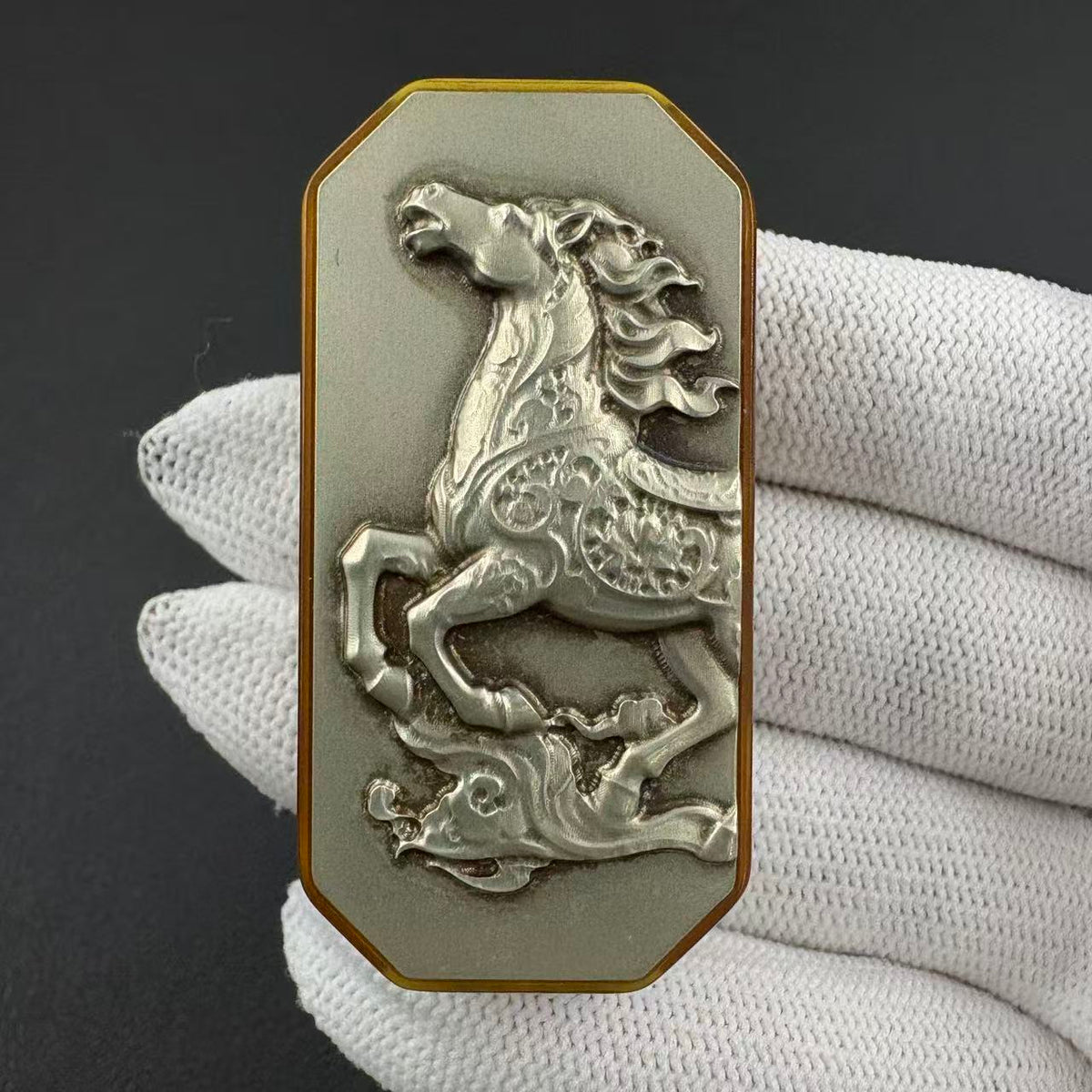 Red Brocade Horse PEI Polished