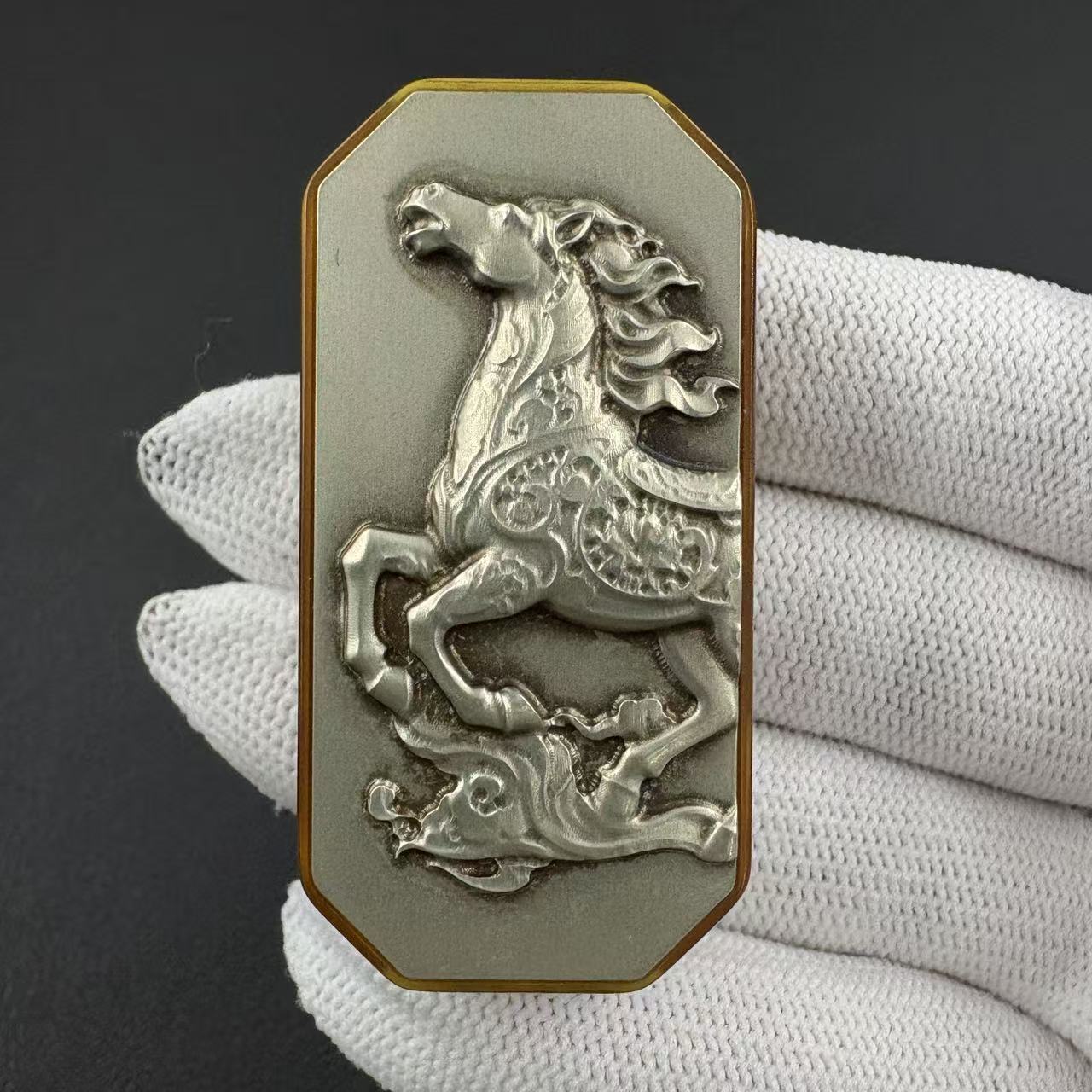 Red Brocade Horse PEI Polished