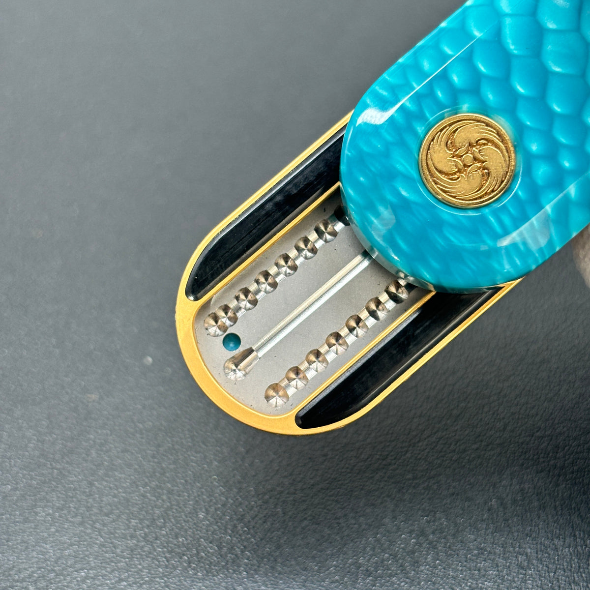 ALPHA X Titanium Gold Plated Engraved