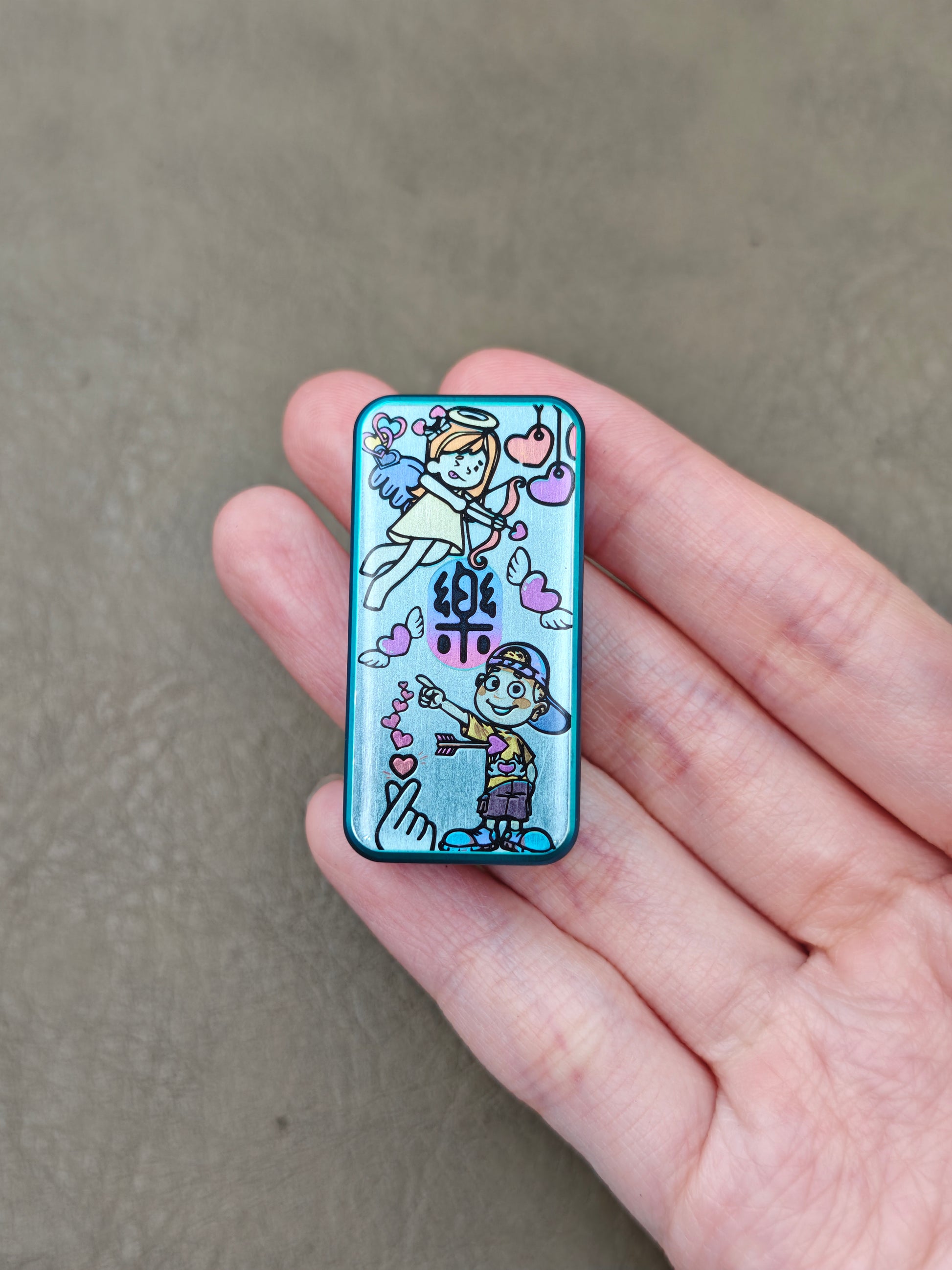 Joyful Titanium Color-Anodized Resin-Sealed