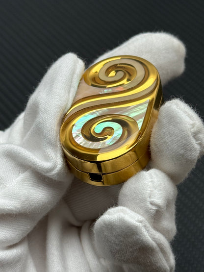 Ripple 2.0 Stainless Steel Gold Plated Resin-Sealed Engraved