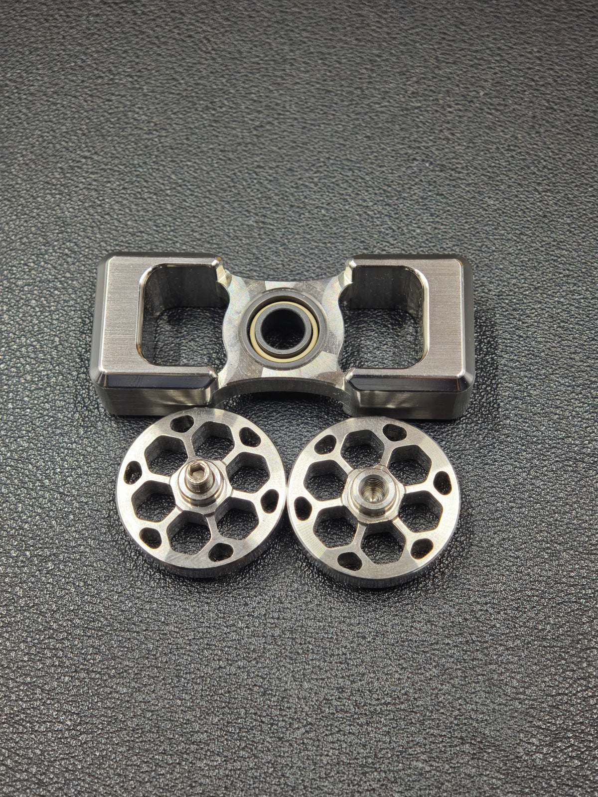 Two-Leaf Impact Stainless Steel Brushed Engraved