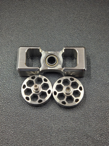 Two-Leaf Impact Stainless Steel Brushed Engraved