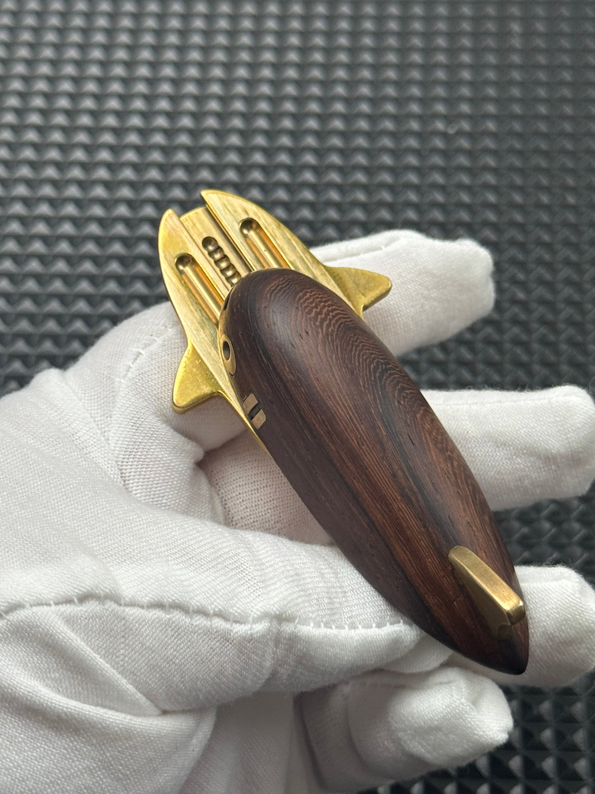 Mini Red Bean Shark Brass