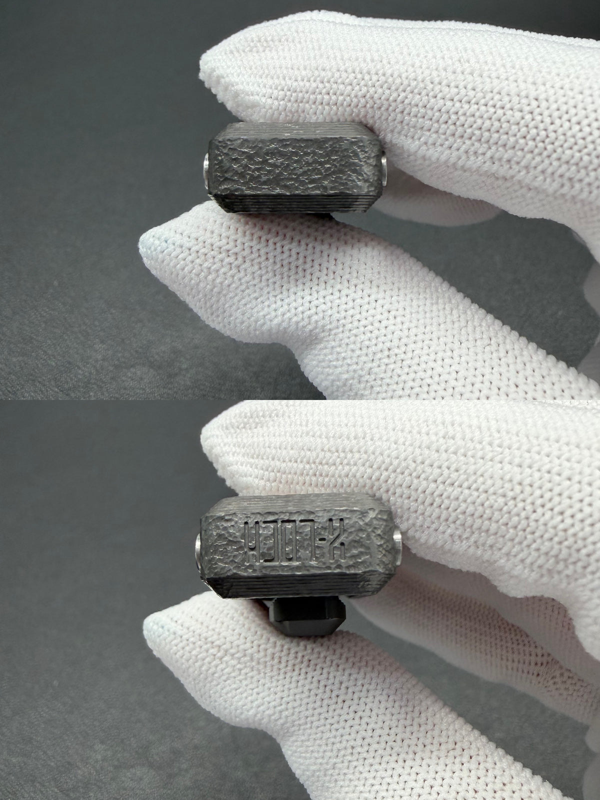X Lock Zirconium Stone Textured Engraved