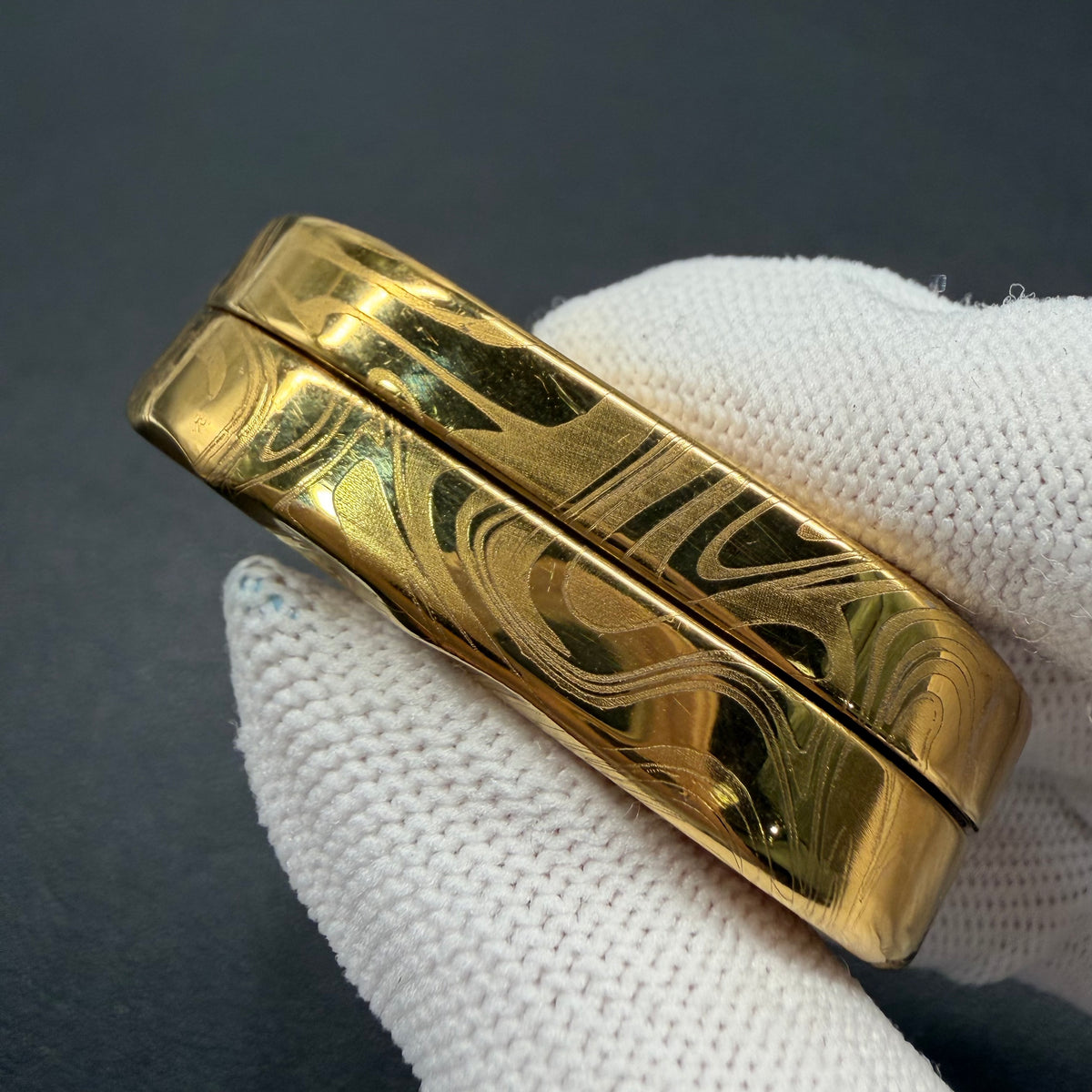 Ripple 2.0 Stainless Steel Gold Plated Engraved