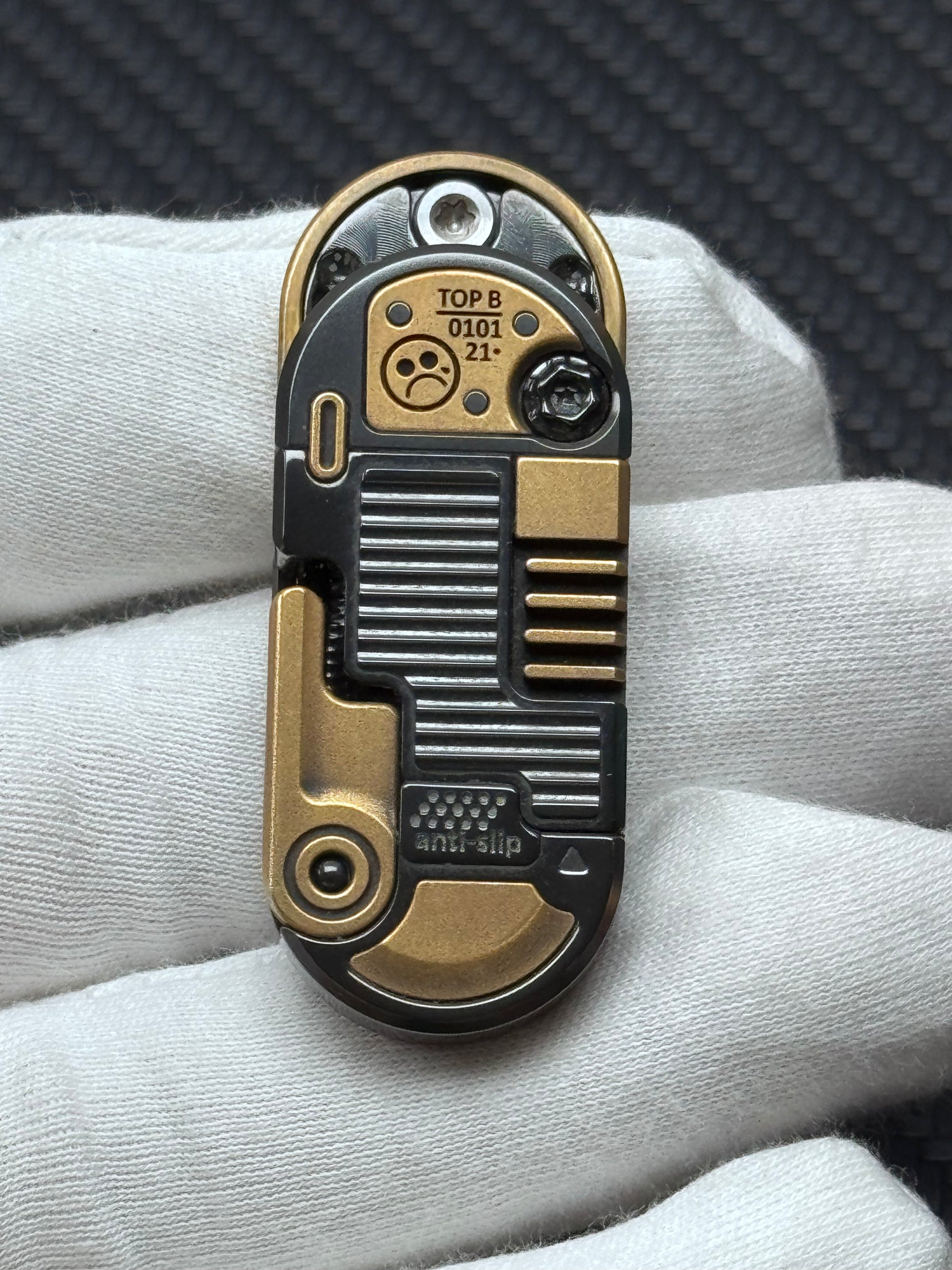 DZ Top B Precision Machined Mechanical Detent EDC Fidget Slider Brass