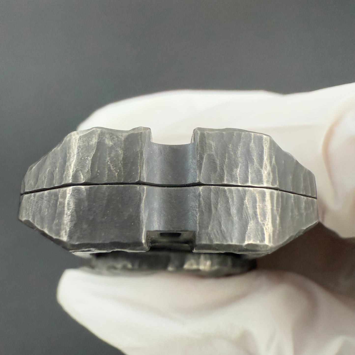 Ling Yin Titanium Stonewashed Stone Textured Engraved