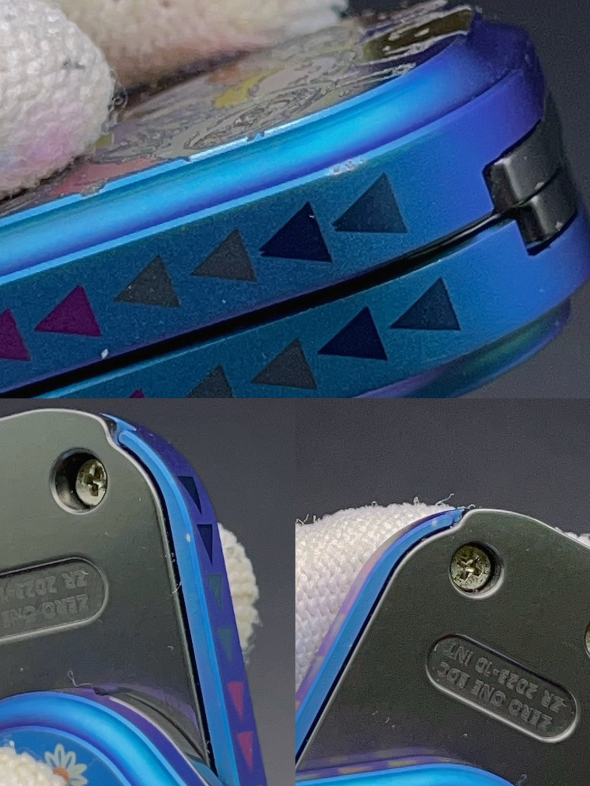Rotary Core Zirconium Color-Anodized Engraved