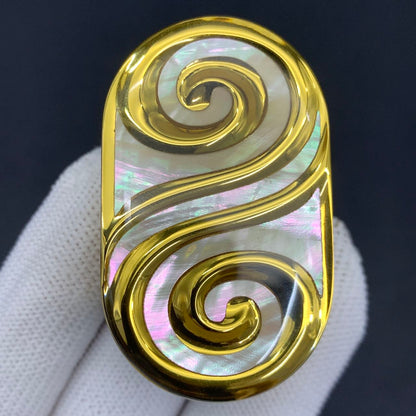 Ripple 2.0 Stainless Steel Gold Plated Resin-Sealed Engraved