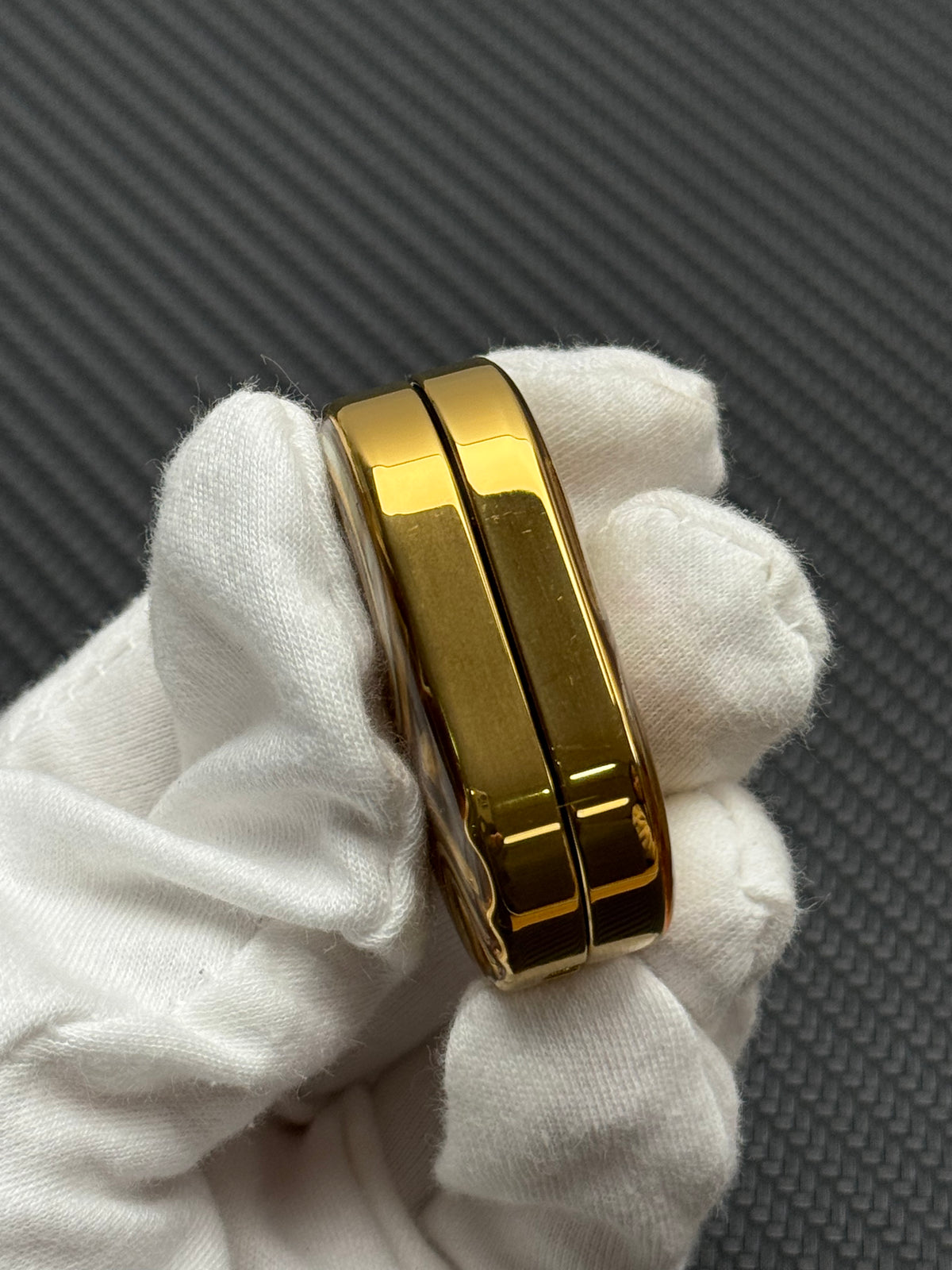 Ripple 2.0 Stainless Steel Gold Plated Resin-Sealed Engraved