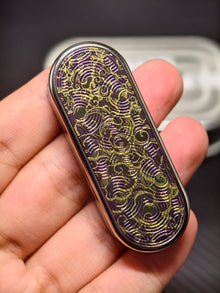 Ming Yin Titanium Color-Anodized Engraved