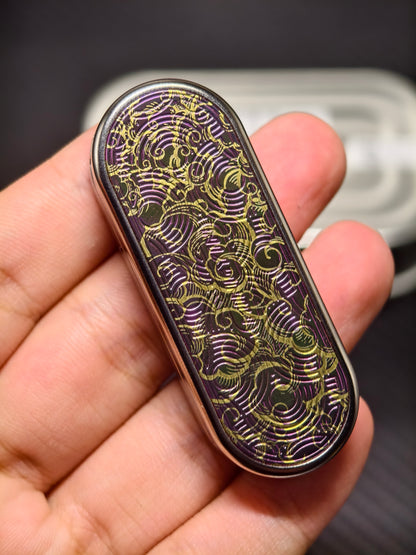 Ming Yin Titanium Color-Anodized Engraved