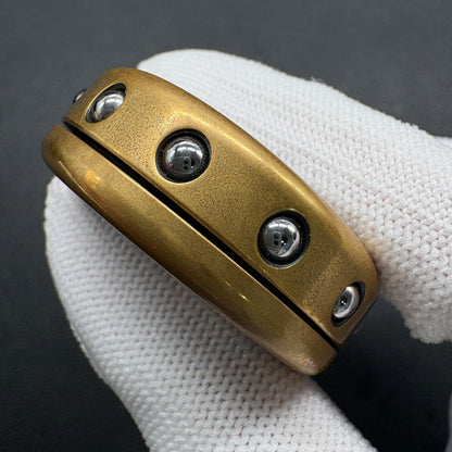 Dealer Button Brass Distressed Polished