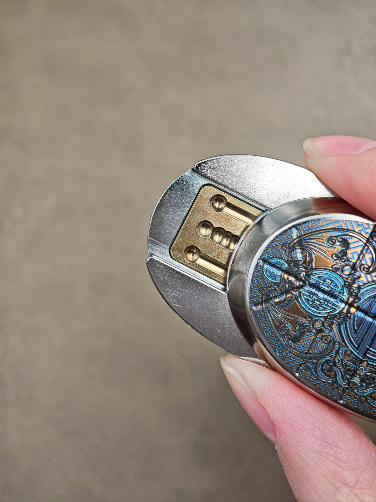 Jingle Beetle Titanium Color-Anodized Engraved