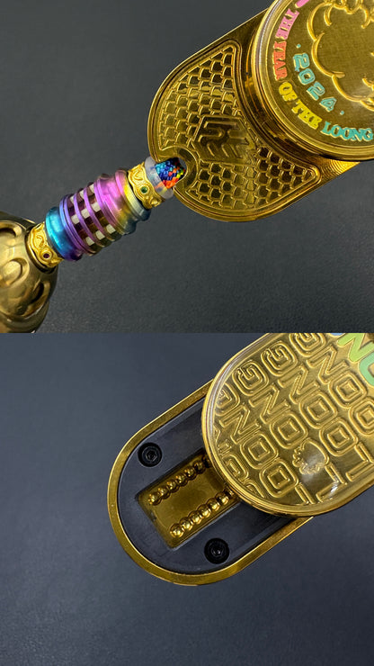 Ling Yun 3.0 Stainless Steel Gold Plated Resin-Sealed