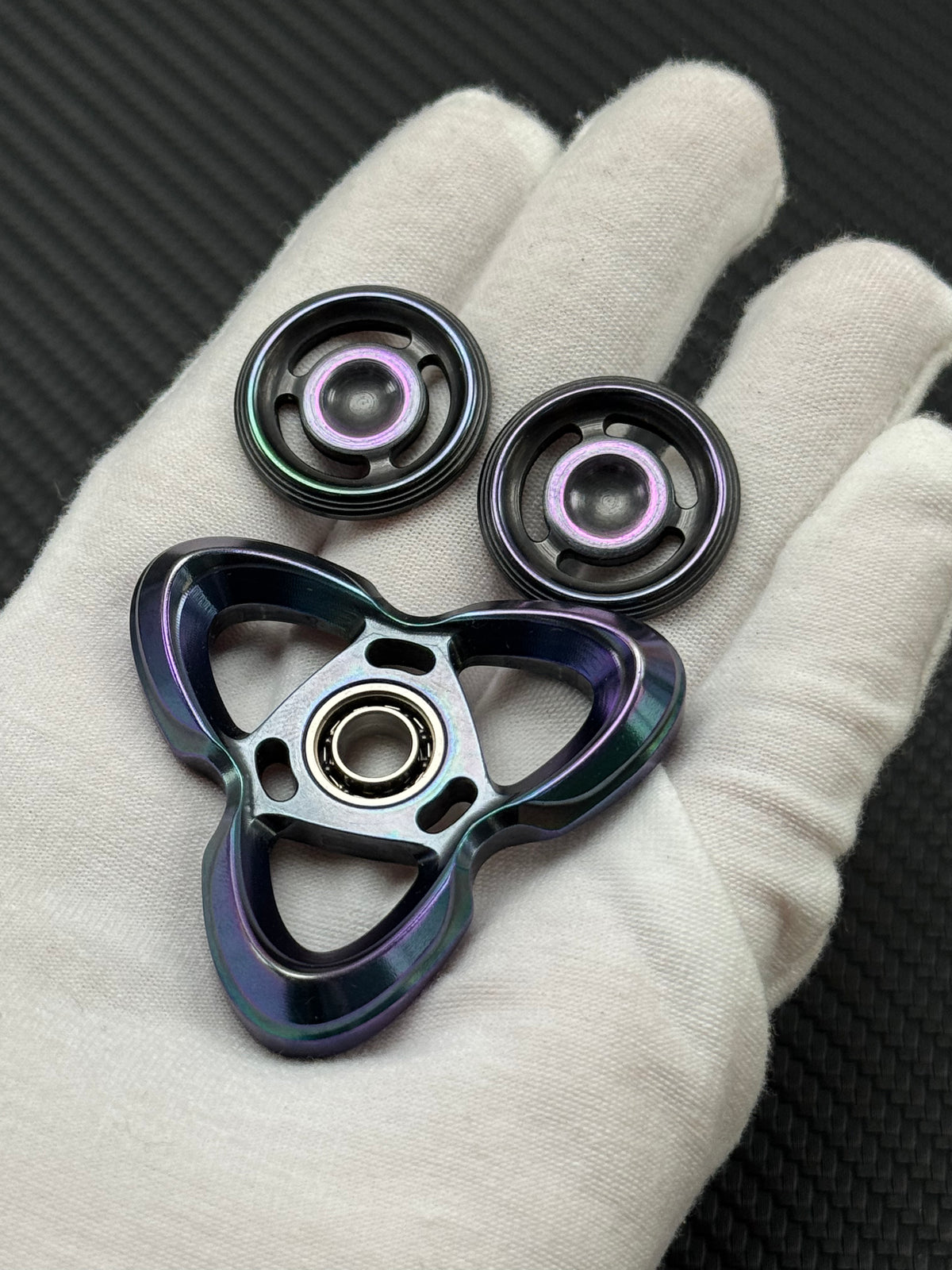 Cat's Eye Tungsten Color-Anodized Stonewashed