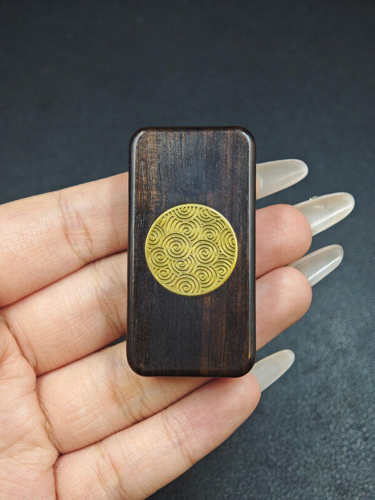 Brocade & Azure Paperweight African Blackwood